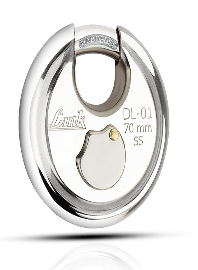 Link Lock | DL-01 70 mm SS | Padlock for Doors, Gates & Lockers | Hardened Shackle, Stainless Steel Body, 3 Hi-Tech Silver Keys, Ultra-Secure Lock - Image 1